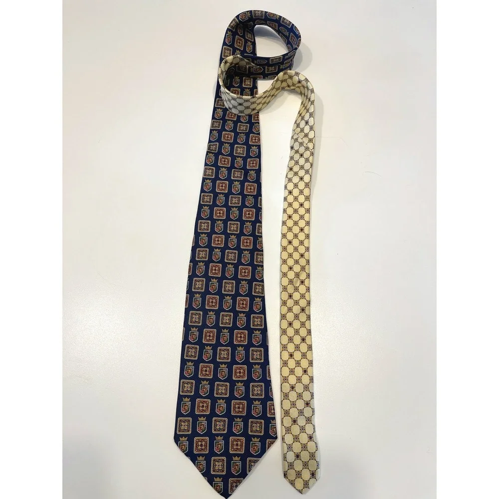 Tommy‎ Hilfiger Crest Logo Blue Gold Mens Tie